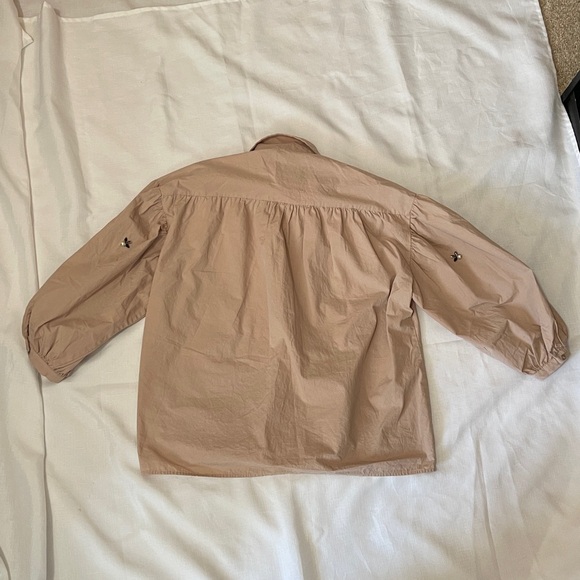 Zara Beige Button-Up Blouse - Picture 3 of 4
